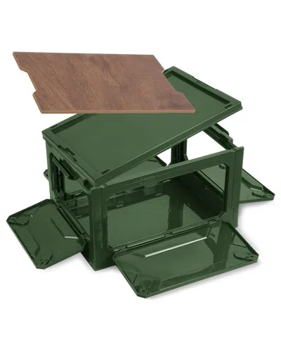 Fresh Fab Finds Folding Storage Bin Camping Collapsible Organizer In Green