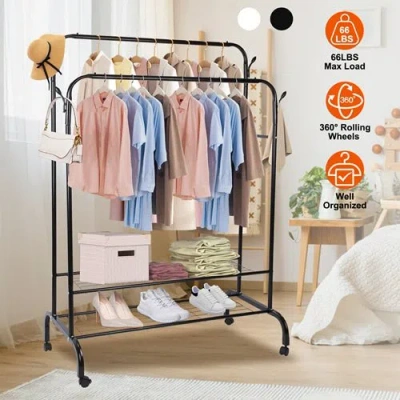 Fresh Fab Finds Garment Hanging Rack Clothing Hanging Rail Pillow Shoe Display Organizer Clothes Organizer Stand In Black