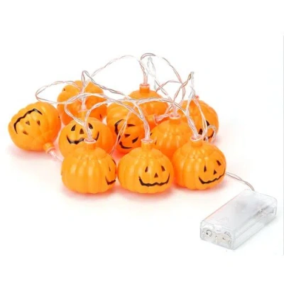 Fresh Fab Finds Halloween String Lights 59in Total Length Pumpkin Led Lamps Battery Powered Decorative Holiday Light In Orange