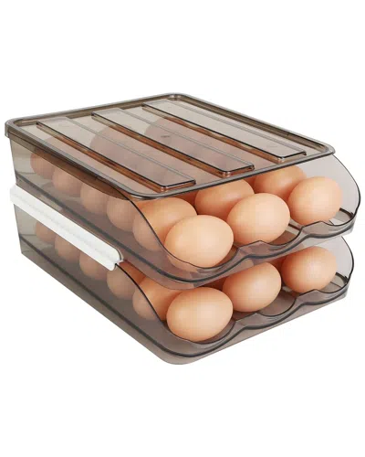 FRESH FAB FINDS FRESH FAB FINDS IMOUNTEK 36-EGG DOUBLE LAYER AUTOMATIC ROLLING EGG CONTAINER HOLDER