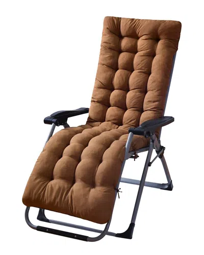 Fresh Fab Finds Indoor/outdoor Thickened Chaise Lounger In Brown