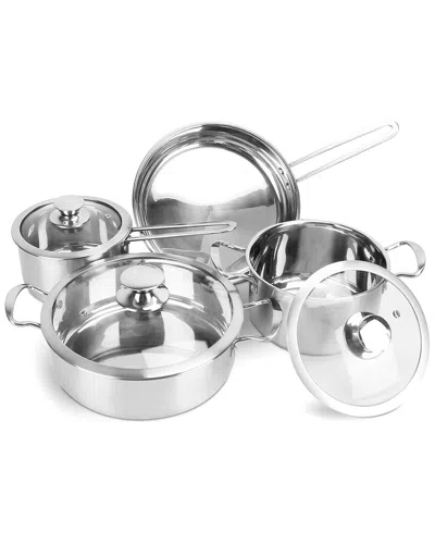 Fresh Fab Finds Induction 5pc Stainless Steel Cookware Set In Silver