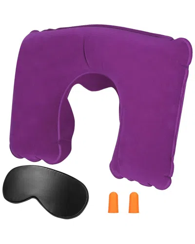 Fresh Fab Finds Inflatable U Shape Travel Neck Pillow In Purple