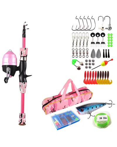 Fresh Fab Finds Kids Fishing Pole Set Blue Pink