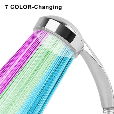 Fresh Fab Finds Led Shower Head Handheld Color-changing Automatically Hydropower Without Batteries In White
