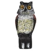 FRESH FAB FINDS LIFELIKE OWL DECOY WITH 360 DEGREE ROTATABLE HEAD SCARE BIRD SQUIRREL AWAY PEST REPELLENT BIRD DETER