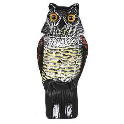 Fresh Fab Finds Lifelike Owl Decoy With 360 Degree Rotatable Head Scare Bird Squirrel Away Pest Repellent Bird Deter In Multi