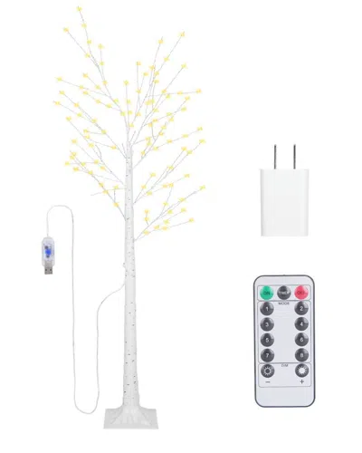 FRESH FAB FINDS FRESH FAB FINDS LIGHTED ARTIFICIAL WHITE BIRCH TWIG TREE