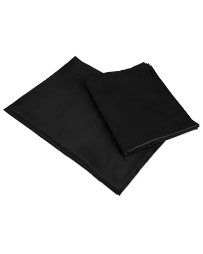 Fresh Fab Finds Luxury Silky Satin King Pillowcase Set In Black