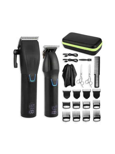 Fresh Fab Finds Men's 18-piece Electric Barber Haircut Combo Kit With Beard T Outliner Shaver In Black