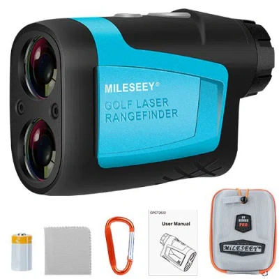 Fresh Fab Finds Mileseey Professional Precision Laser Golf Rangefinder 600m/656yard 6x Magnification Distance Angle In Blue