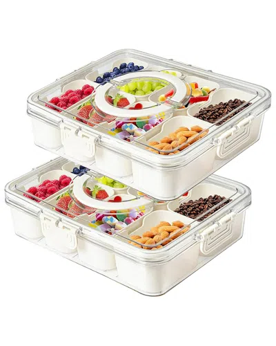 Fresh Fab Finds Newhome 2pc Divided Serving Tray In White