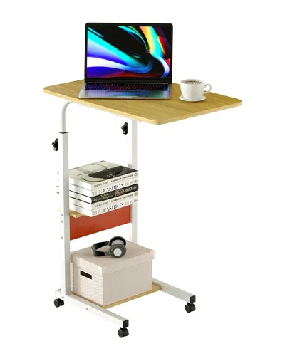 Fresh Fab Finds Newhome 3-tier Laptop Desk Small Side Table In Beige