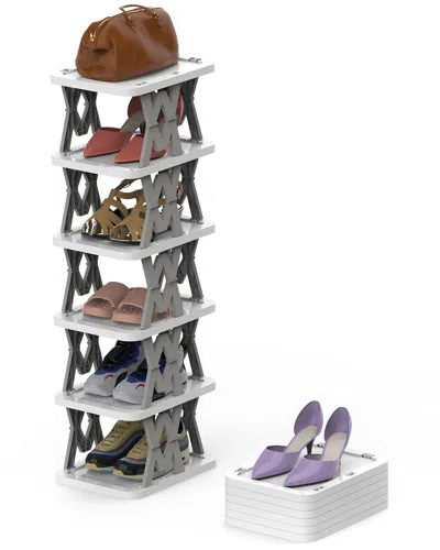 Fresh Fab Finds Newhome 6-tier Foldable Shoe Rack In Gold