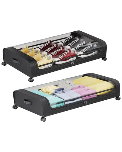 Fresh Fab Finds Pack Of 2 Under Bed Storage Containers In Black