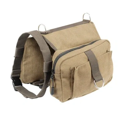Fresh Fab Finds Pet Dog Backpack Hound Hiking Camping Saddle Bag Cotton Canvas For Medium Large Dog In Brown
