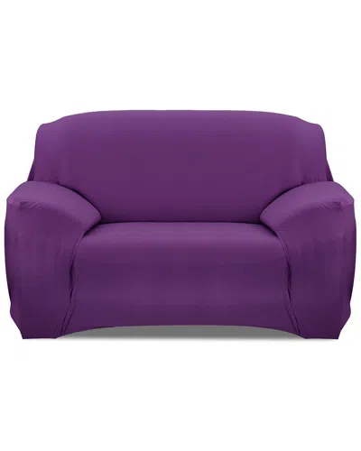Fresh Fab Finds Printed Stretch Sofa Cover In Purple
