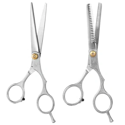 Fresh Fab Finds Professional Hair Cutting Scissors Set Hairdressing Salon Barber Shears Scissors With Pu Leather Cas In White