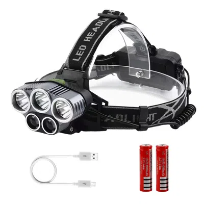 Fresh Fab Finds Rechargeable Headlamp 20000 Lumen Led Headlight 6 Modes Headlamp Flashlight For Camping Cycling Hiki In Black