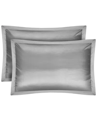 Fresh Fab Finds Set Of 2 Silky Satin Pillowcases In Gray