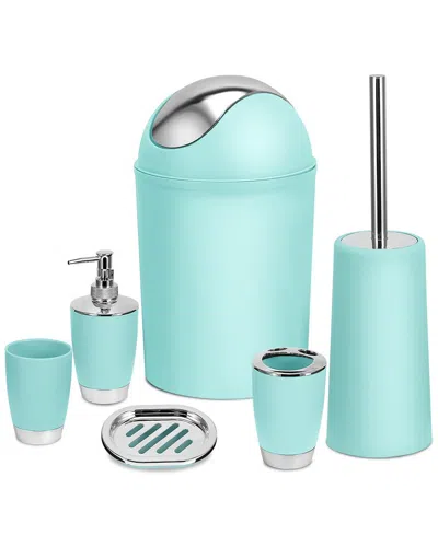 Fresh Fab Finds Set Of 6 Bathroom Accessories In Blue