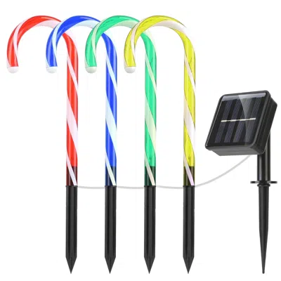 Fresh Fab Finds Solar Christmas Candy Cane Light Waterproof Outdoor Lamp In Multi