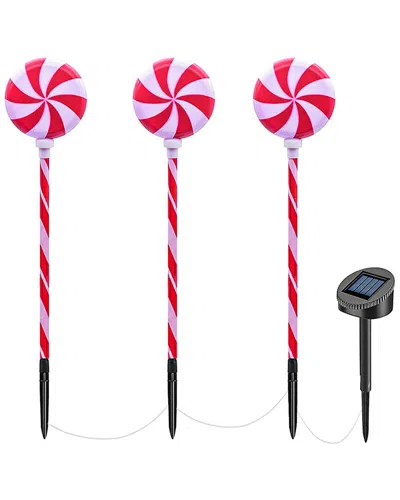 Fresh Fab Finds Solar Christmas Candy Light Set Of 3 In Red