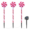 FRESH FAB FINDS SOLAR CHRISTMAS CANDY LIGHT SET OF 3 IP65 WATERPROOF SOLAR LOLLIPOPS STAKE LAMP FOR OUTDOOR CHRISTMA
