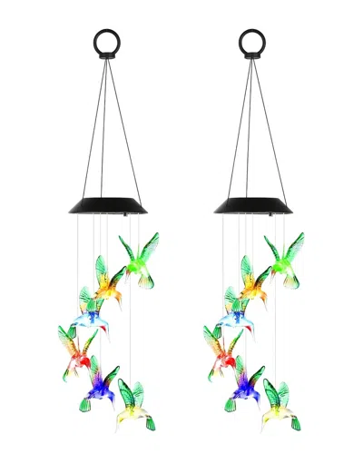 Fresh Fab Finds Solar Hummingbird Color-changing Wind Chime In Multi