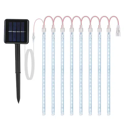 Fresh Fab Finds Solar Meteor Shower Lights 9.84ft Water Resistant Decorative In Blue