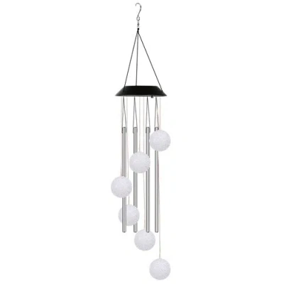 Fresh Fab Finds Solar Wind Chime Lights Ball Decorative Lamp 7 Color Changing Ip55 Waterproof Hanging String Lights  In White