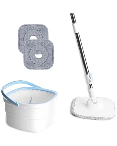 FRESH FAB FINDS FRESH FAB FINDS SPIN WHITE MOP AND BUCKET WITH WRINGER SET