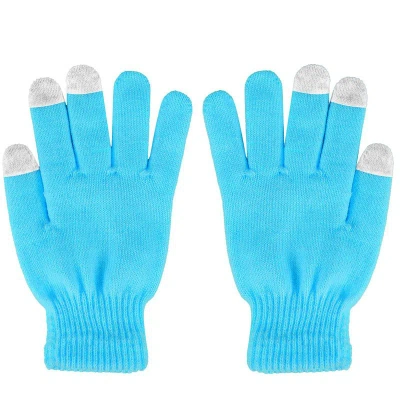 Fresh Fab Finds Unisex Winter Knit Gloves Touchscreen Outdoor Windproof Cycling Skiing Warm Gloves In Blue