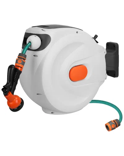 Fresh Fab Finds Wall-mounted Retractable Garden Hose Reel With 8-pattern Spraying Modes & 180° Swive