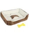 Fresh Fab Finds Warm Fleece Pet Bed For Small/medium Dog In Brown
