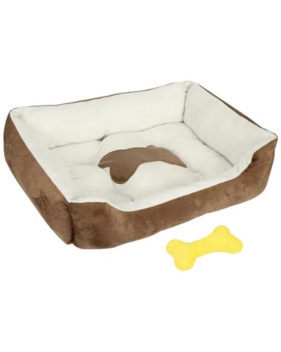 Fresh Fab Finds Warm Fleece Pet Bed For Small/medium Dog In Brown