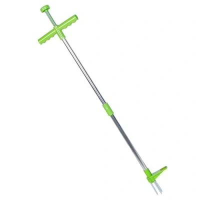 Fresh Fab Finds Weed Puller Twister Stand Up Root Removal Hand Tool 3 Claws Aluminum Grass Manual Remover 38.98" Lon In Green