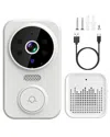 FRESH FAB FINDS FRESH FAB FINDS WIFI SECURITY WHITE DOORBELL CAMERA WITH VOLUME ADJUSTABLE CHIME