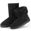 FRESH FAB FINDS WOMEN LADIES SNOW BOOTS WATERPROOF FAUX SUEDE MID-CALF BOOTS FUR WARM LINING SHOES