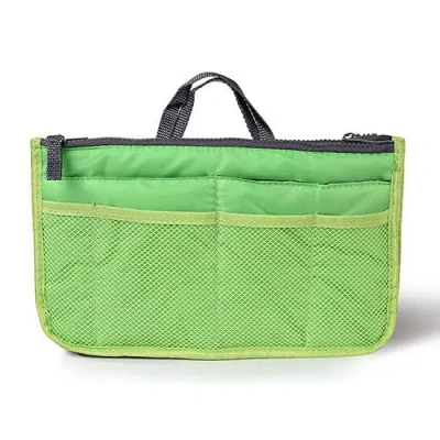 Fresh Fab Finds Women Lady Travel Insert Handbag Organiser Makeup Bags Toiletry Purse Liner With Hand Strap In Green