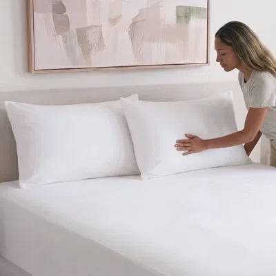 Fresh Ideas All-in-one Allergy Care Pillow Protector, 2-pack, King In White