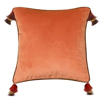 Fresh Ideas Edie Tassels Reversible Throw Pillow In Orange