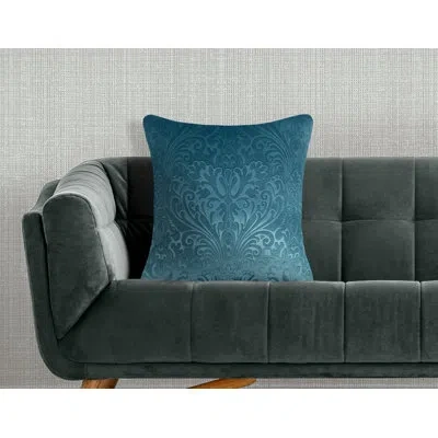 Fresh Ideas Edie@home Damask Feather Reversible Throw Pillow In Blue