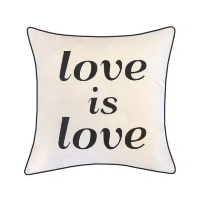 Fresh Ideas Edie@home Embroidered "love Is Love" Decorative Throw Pillow In Natural