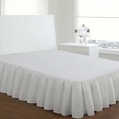 Fresh Ideas Ruffled Poplin Bed Skirt, 14" Drop Length In White