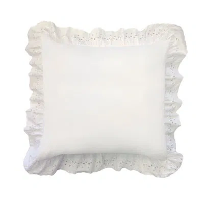 Fresh Ideas Ruffled Reversible Throw Pillow In Ivory
