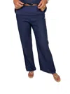 Fresh Laundry Foldover Linen Pant In Navy In Blue