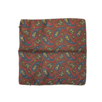 Fresh Paisley Silk Pocket Square In Red