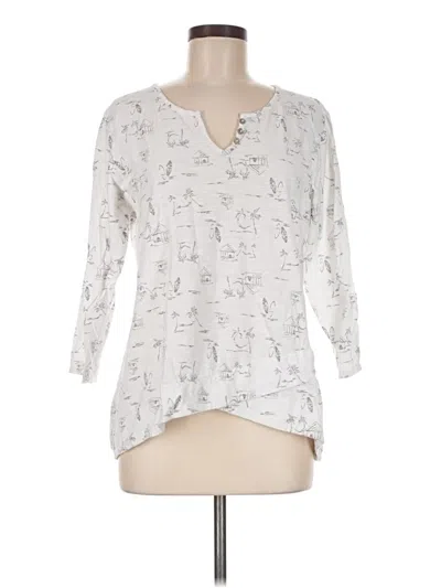 Pre-owned Fresh Produce 3/4 Sleeve Blouse In White