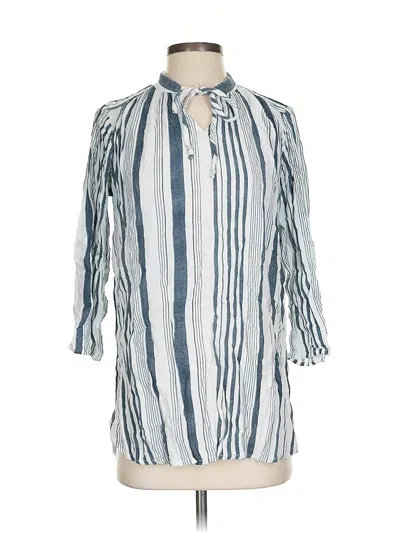 Pre-owned Fresh Produce 3/4 Sleeve Button Down Shirt In Blue